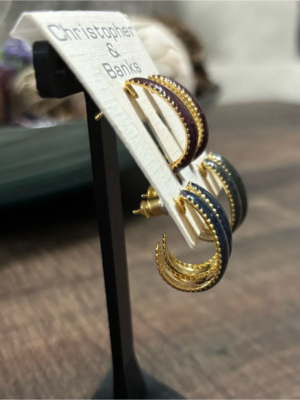 5/$25 (Pick 5 items for $25 Labeled) Christopher & Banks 3 Pair Hoop Earrings